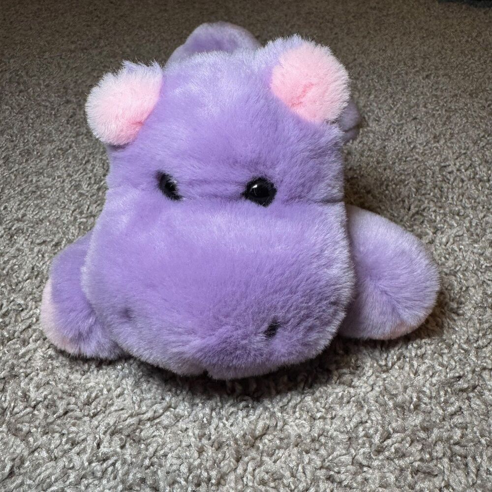 Preferred Plush Hippo Purple Stuffed Animal Cute Kids Toy Soft 11" Laying Down